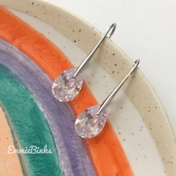 New Beautiful Classic Teardrop Crystal Drop Dangle Earrings - Bridal Formal Date - Picture 8 of 16